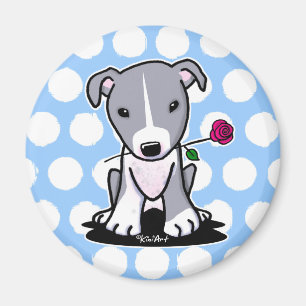 Aimant Pitbull à fleurs