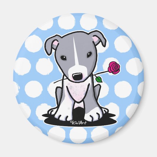 Aimant Pitbull à fleurs (Devant)