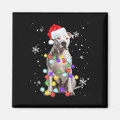 Aimant Pitbull Chien Joyeux Dogmas Père Noël Pitbull Noël (Devant)