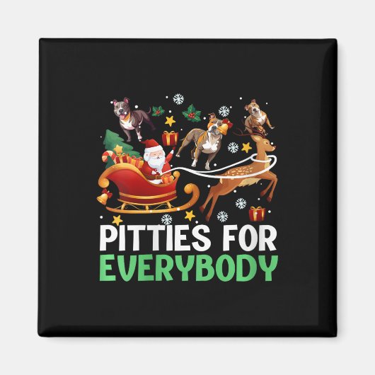 Aimant Pitbull Dog de Noël pour les femmes (Devant)