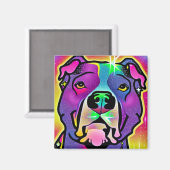 Aimant Pitbull Dog Pop Art (Recto/Verso)