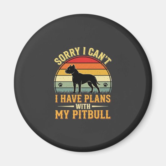 Aimant Pitbull Plans Amant de Chien de Coucher de Soleil (Devant)