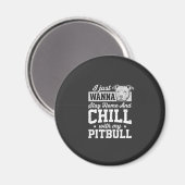 Aimant Pitbull Reste à la Maison et se Détendre Design (Recto/Verso)