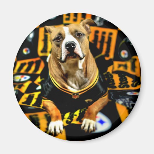 Aimant Pitbull Secourt Dog Football Fanatic (Devant)