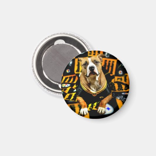 Aimant Pitbull Secourt Dog Football Fanatic (Recto/Verso)