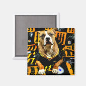 Aimant Pitbull Secourt Dog Football Fanatic (Recto/Verso)