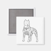 Aimant Pitbull Tattoos Design Trainer Chien Cool Pitbull  (Recto/Verso)