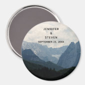 Aimant Pittoresque Alpine Mountains Nature Photo Mariage (Recto/Verso)