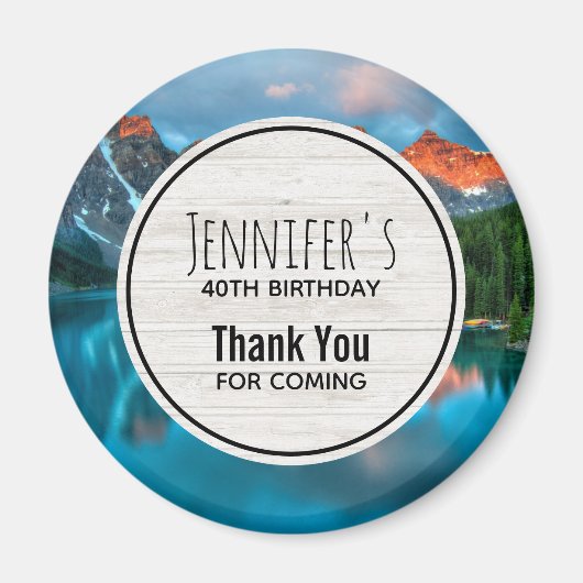 Aimant Pittoresque Mountain & Lake Photographie Anniversa (Devant)