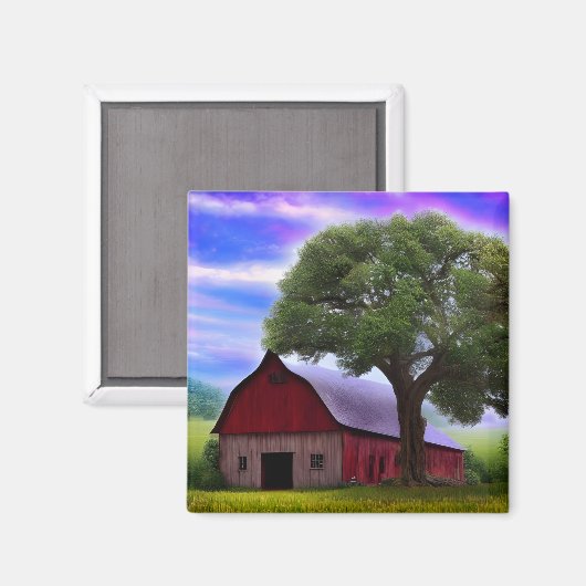 Aimant Pittoresque Rustique Feuille d'érable d'automne (Recto/Verso)