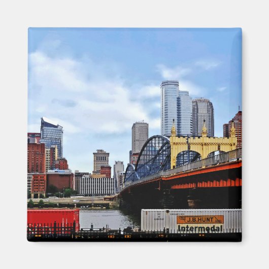 Aimant Pittsburgh PA - Train Par Smithfield St Bridge (Devant)