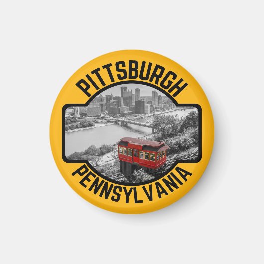 Aimant Pittsburgh Pennsylvania Steel City Skyline Incline (Devant)