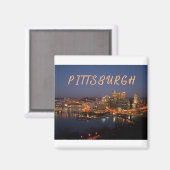 Aimant Pittsburgh, Pennsylvanie, Downtown Night Time Rive (Recto/Verso)