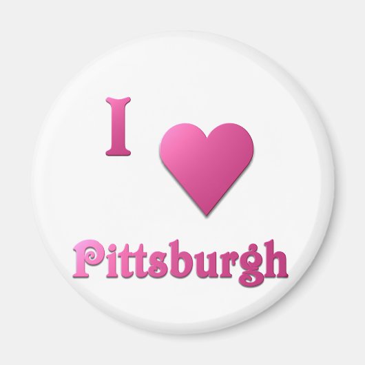 Aimant Pittsburgh — Rose chaud (Devant)