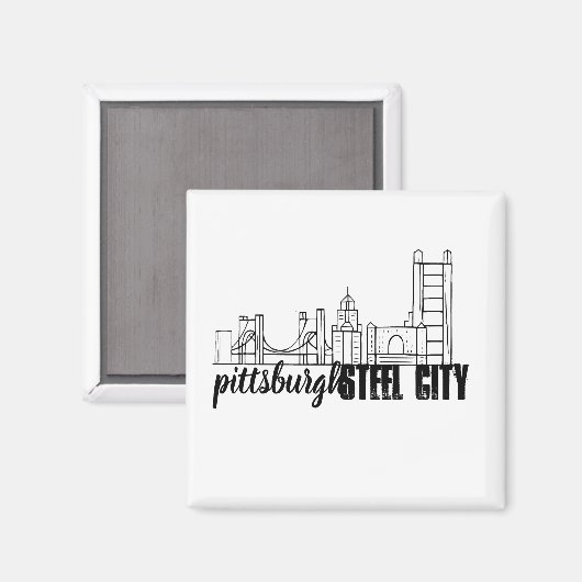 Aimant Pittsburgh Skyline (Recto/Verso)