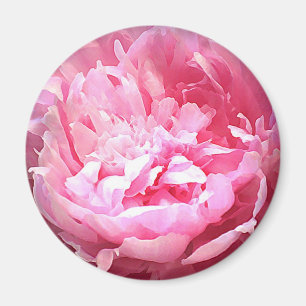 Aimant Pivoine rose hachée