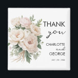 Aimant pivoines roses blanches fleurs rustiques mariage f<br><div class="desc">peonies rose blanche fleur mariage rustique faveurs,  facilement customisé et personnalisé pour vos événements mariages spéciaux en ajoutant le texte du nom et de la date</div>