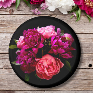 Aimant Pivoines roses et violettes dramatiques
