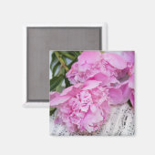Aimant Pivoines sur partition de piano (Recto/Verso)