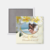 Aimant PixDezines Date de sauvegarde, Plumeria Lei (Recto/Verso)