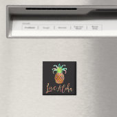 Aimant PixDezines Live Aloha Ananas/do-it-yourself arrièr (In Situ (Lave-vaisselle))