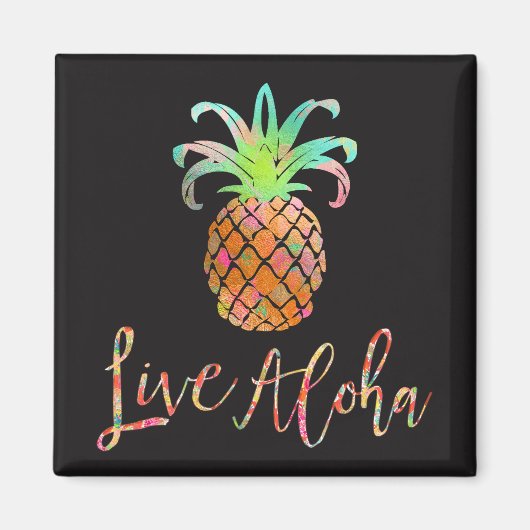 Aimant PixDezines Live Aloha Ananas/do-it-yourself arrièr (Devant)