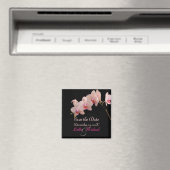 Aimant PixDezines Peach Orchid, Enregistrer la date (In Situ (Lave-vaisselle))