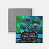 Aimant PixDezines Psychedelic Peacock, Enregistrer la dat (Recto/Verso)
