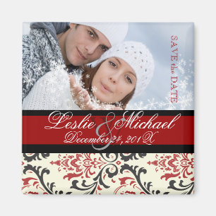 Aimant PixDezines Rossi Damask, Photo Date d'enregistreme