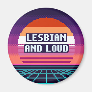 Aimant pixel de fierté lesbienne et bruyante