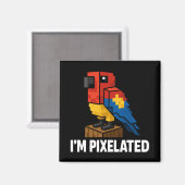 Aimant Pixel Pixel Pixel Pixel Parrot Pixelé De La Jungle (Recto/Verso)