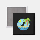 Aimant Pixelated Dinosaur Vacation Tech Enthusiasts Coder (Recto/Verso)