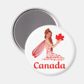 Aimant Pixie canadienne avec feuille d'érable (Recto/Verso)