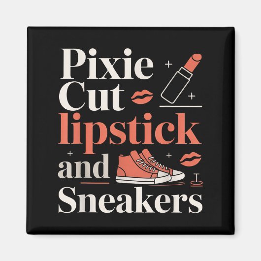 Aimant Pixie cut lipstick and sneakers short hair style (Devant)