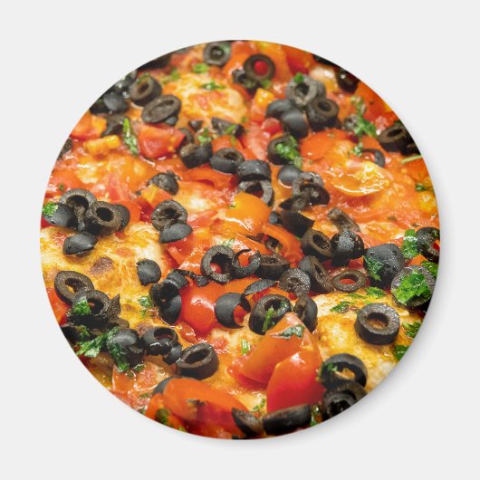 Aimant Pizza aux olives noires (Devant)