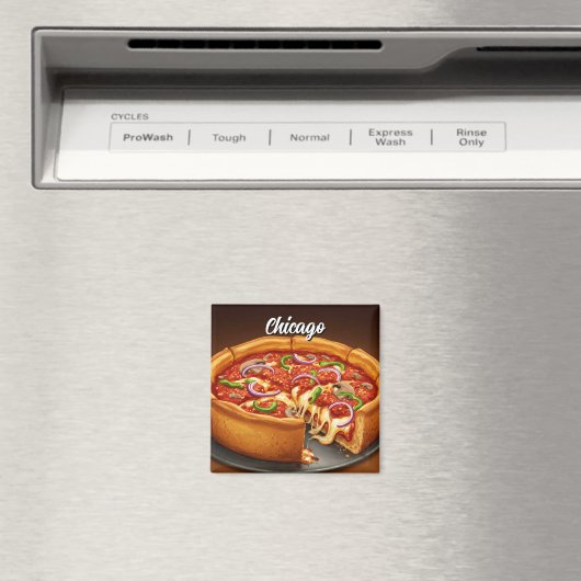 Aimant Pizza de Chicago Deep Dish (In Situ (Lave-vaisselle))