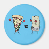 Aimant Pizza de pepperoni CONTRE le burrito : Mexicain (Devant)