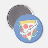 Aimant Pizza est l'amour (Recto/Verso)