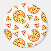 Aimant Pizza et tranches de cool motif sur blanc (Devant)