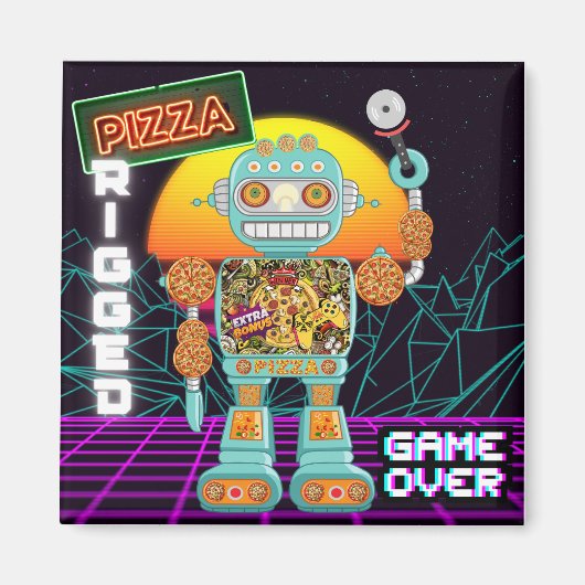 Aimant Pizza Riggué - Jeu sur (Devant)