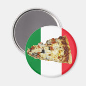 Aimant Pizza Slice sur les couleurs du drapeau italien (Recto/Verso)