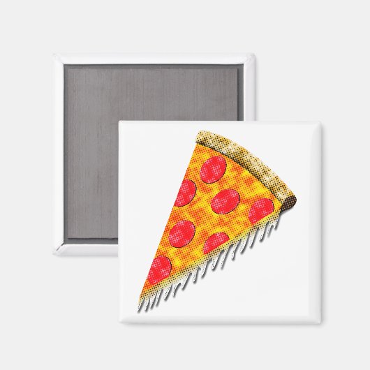 Aimant Pizza Slice Vintage (Recto/Verso)
