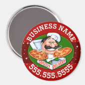 Aimant Pizzeria Restaurant Livraison de pizza sur mesure (Recto/Verso)