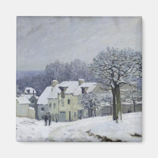 Aimant Place du Chenil à Marly-le-Roi, Neige, 1876 (Devant)