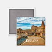 aimant Place Espagne de Séville, en Andalousie, (Recto/Verso)