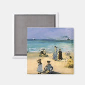 Aimant Plage à Boulogne par Manet, impressionisme vintage (Recto/Verso)