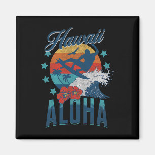 Aimant Plage Aloha Hawaï Surf Vintage Hawaïen Rétro