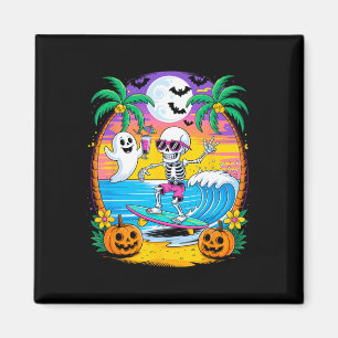 Aimant Plage Amusante Halloween Vibes Summerween Skeleton