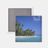 Aimant Plage avec palmiers, Maldives (Recto/Verso)