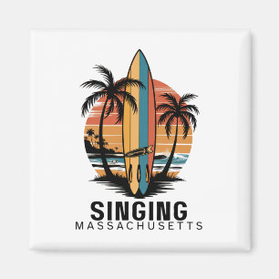 Aimant Plage chantante Machusetts Surf Surfiste